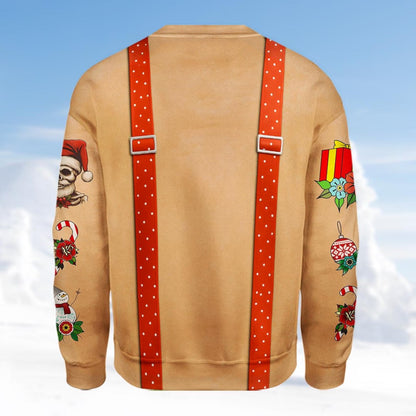 Funny Beer Muscle Santa Christmas Sweatshirt