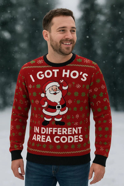 Funny Santa 3D Print Ugly Christmas Sweater