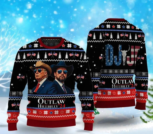 Trump Outlaw Hillbilly Christmas Sweater