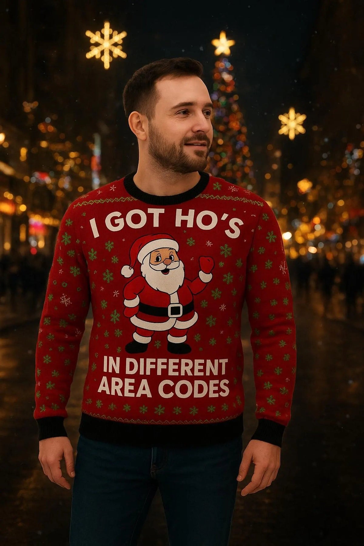 Funny Santa 3D Print Ugly Christmas Sweater