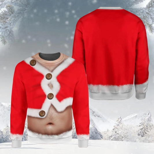 Funny Santa Belly Ugly Christmas Sweatshirt