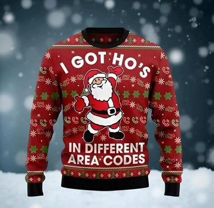 Funny Santa 3D Print Ugly Christmas Sweater