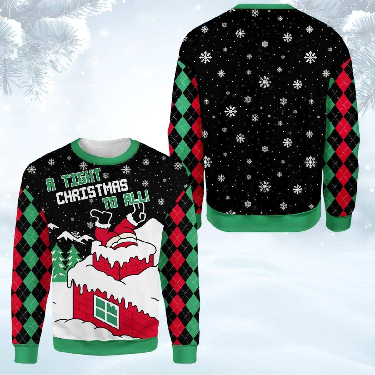Funny Santa on Chimney Christmas Sweatshirt