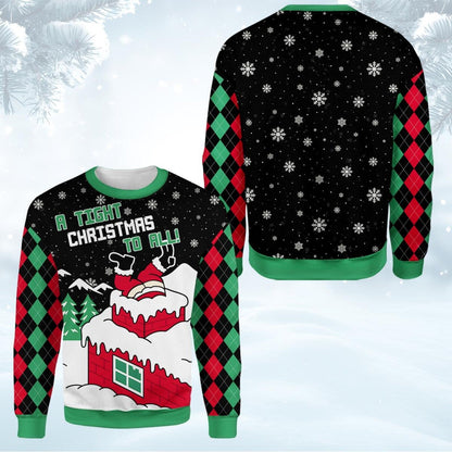 Funny Santa on Chimney Christmas Sweatshirt