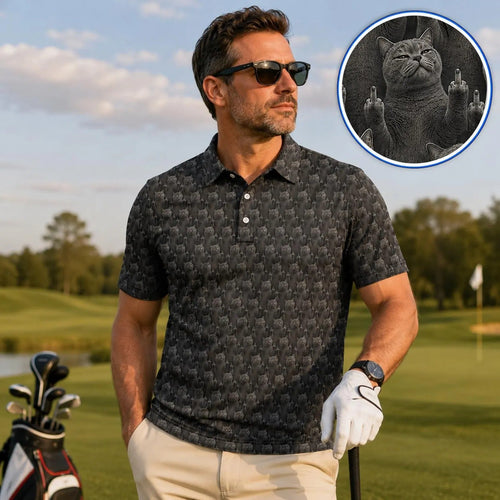 Funny Cat Golf Polo Shirt