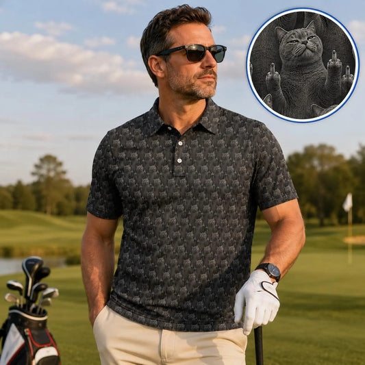 Funny Cat Golf Polo Shirt
