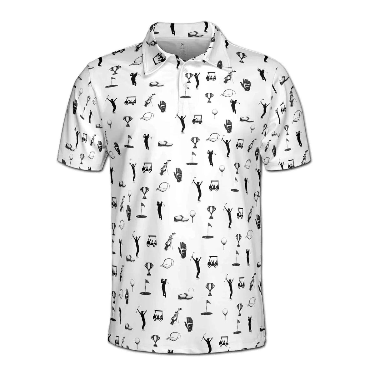 Funny Golfer Silhouette Golf Polo Shirt