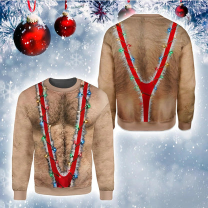 Hairy Chest Funny Christmas Sweatshirt