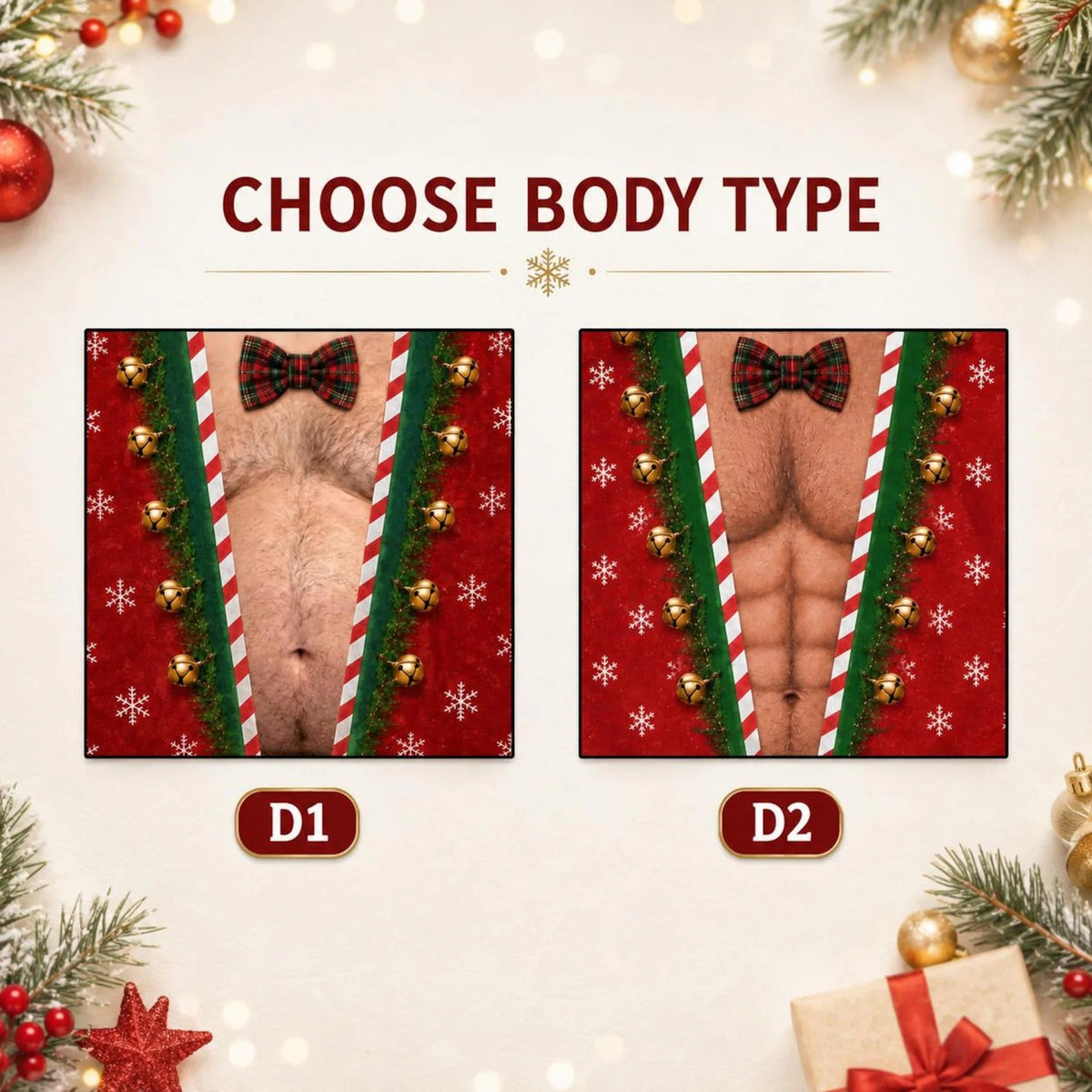 Funny Faux Hairy Chest Christmas Sweater