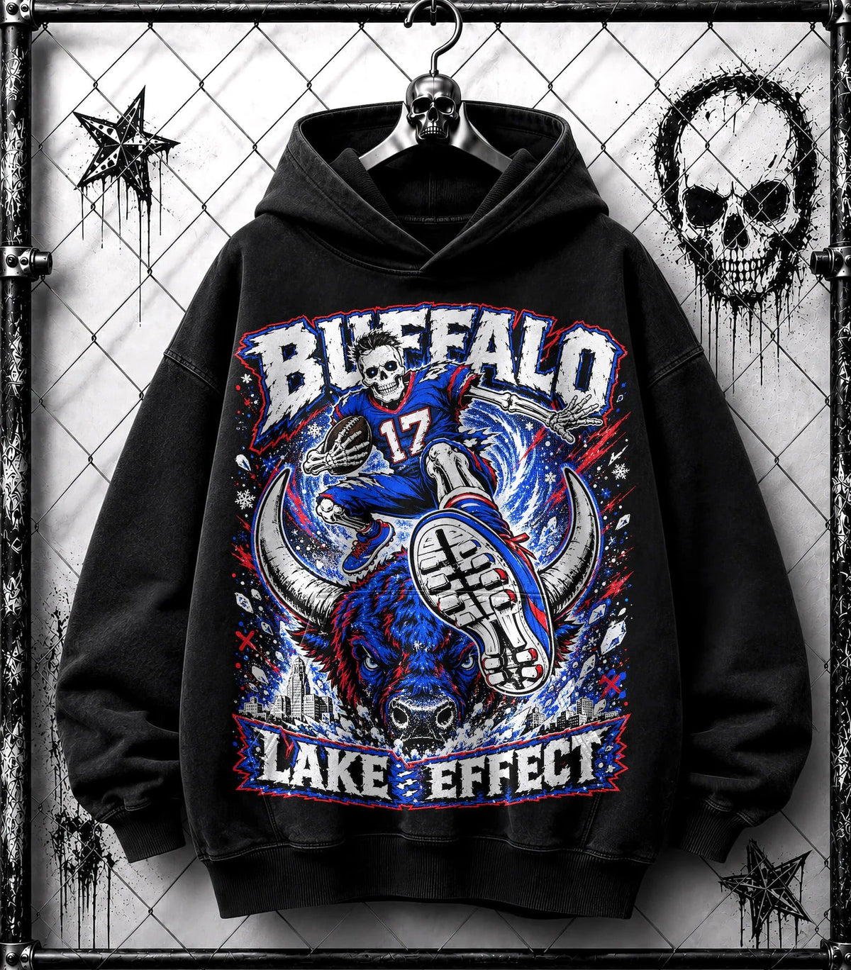 Vintage Buffalo Football Washed Hoodie