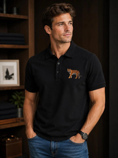 Tiger Premium Embroidered Golf Polo Shirt