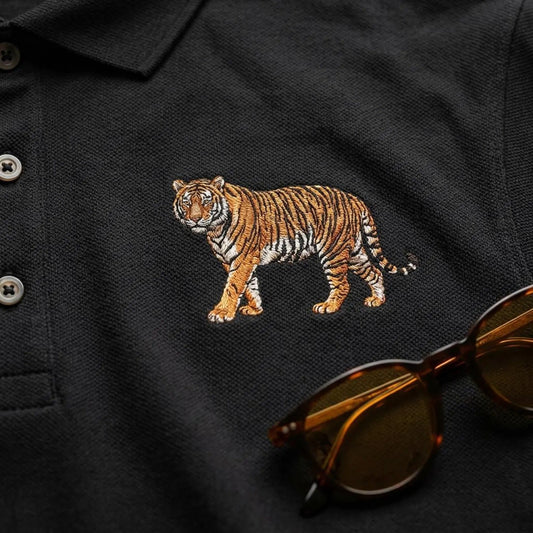 Tiger Premium Embroidered Golf Polo Shirt