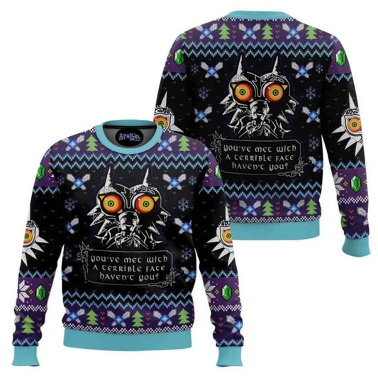 Majora Mask Zelda Terrible Fate Ugly Christmas Sweater