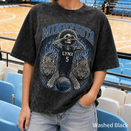Olivia Miles Vintage 90s Basketball Skull Washed Tee