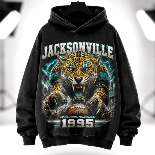 Jacksonville Vintage Football Washed Hoodie