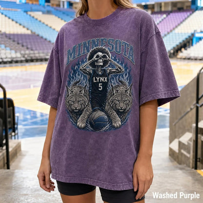Olivia Miles Vintage 90s Basketball Skull Washed Tee
