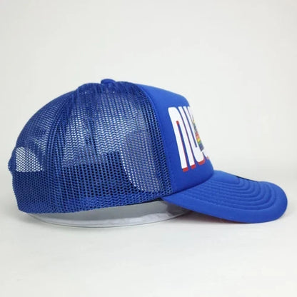 Denver Nugget Print Logo Blue Trucker Hat Cap