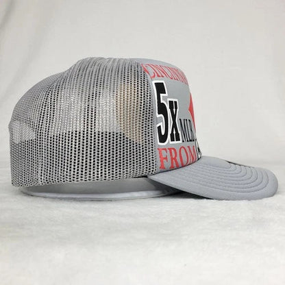 Cincinnati Red Puff Print Logo Gray Trucker Hat Cap