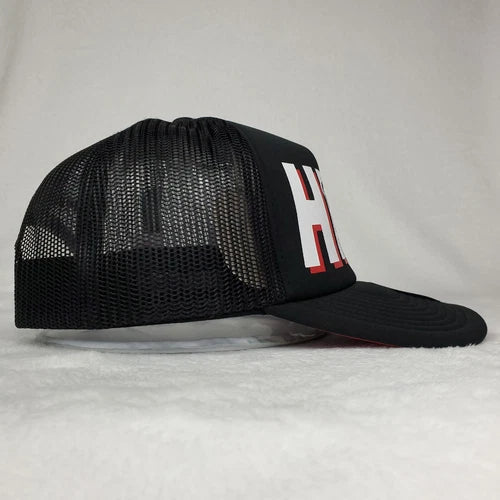 Miami Heat Screen Print Logo Black Trucker Hat Cap