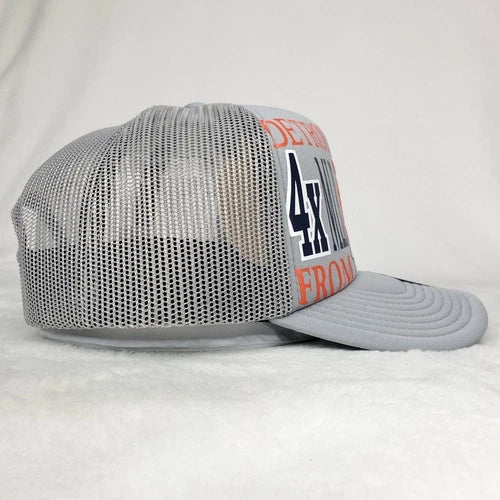 Detroit Tiger Puff Print Logo Gray Trucker Cap Hat