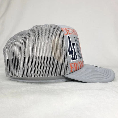 Detroit Tiger Puff Print Logo Gray Trucker Cap Hat