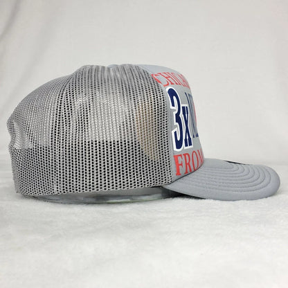 Chicago Cub Puff Print Logo Gray Trucker Cap Hat