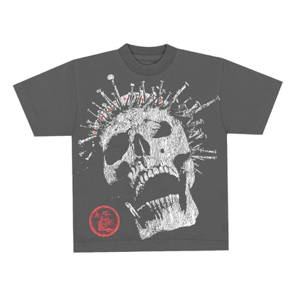 Hellstar 'Crowned Skull' Grey Tee
