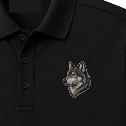 Wolf Embroidered Premium Golf Polo Shirt