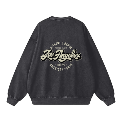 Los Angeles Vintage Typography Wash Sweatshirt