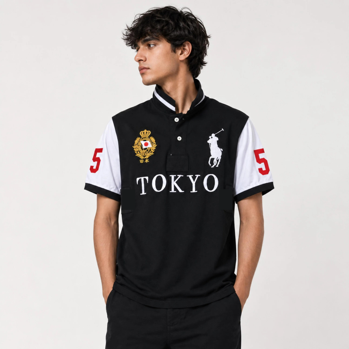 Tokyo City Embroidered Premium Polo Shirt