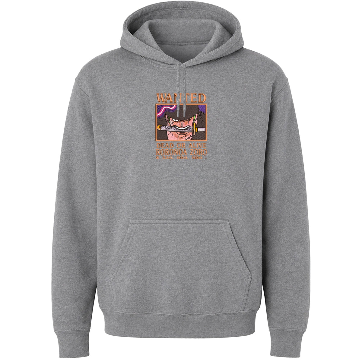 ONEPIECE WANTED ZORO Embroidered Hoodie
