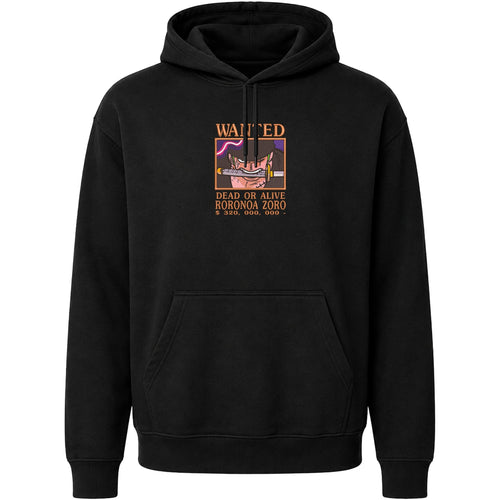 ONEPIECE WANTED ZORO Embroidered Hoodie