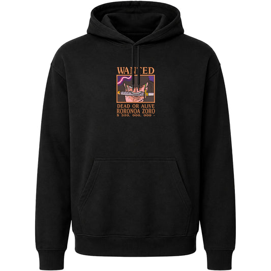 ONEPIECE WANTED ZORO Embroidered Hoodie